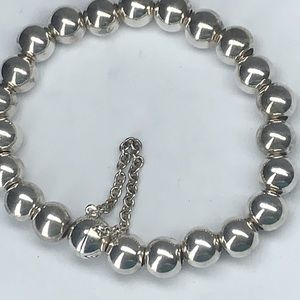 EUC Silpada ‘Rich Abundance’ bracelet 10mm SS ball beads magnetic clasp B2899